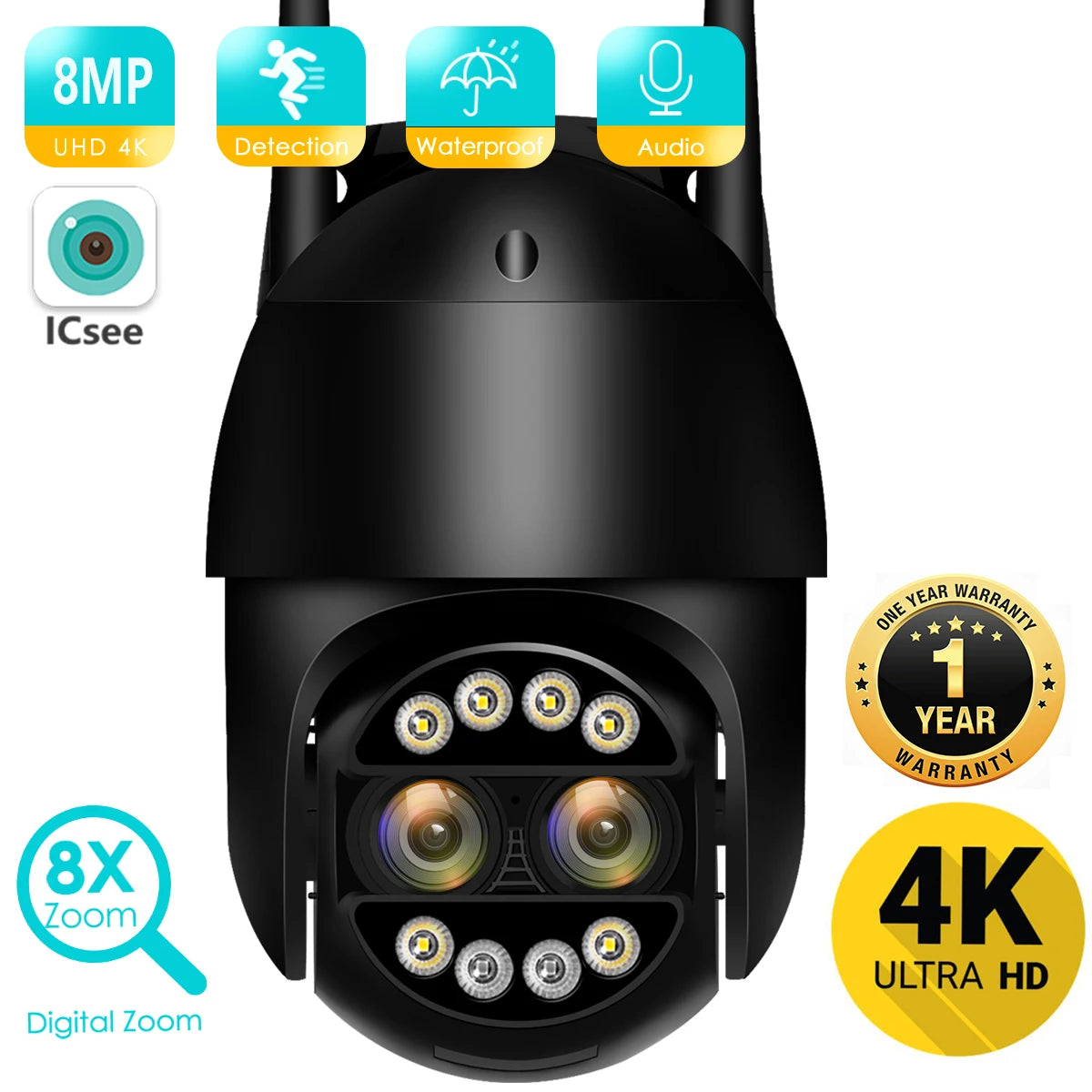 4K WiFi Auto-Tracking Surveillance Camera