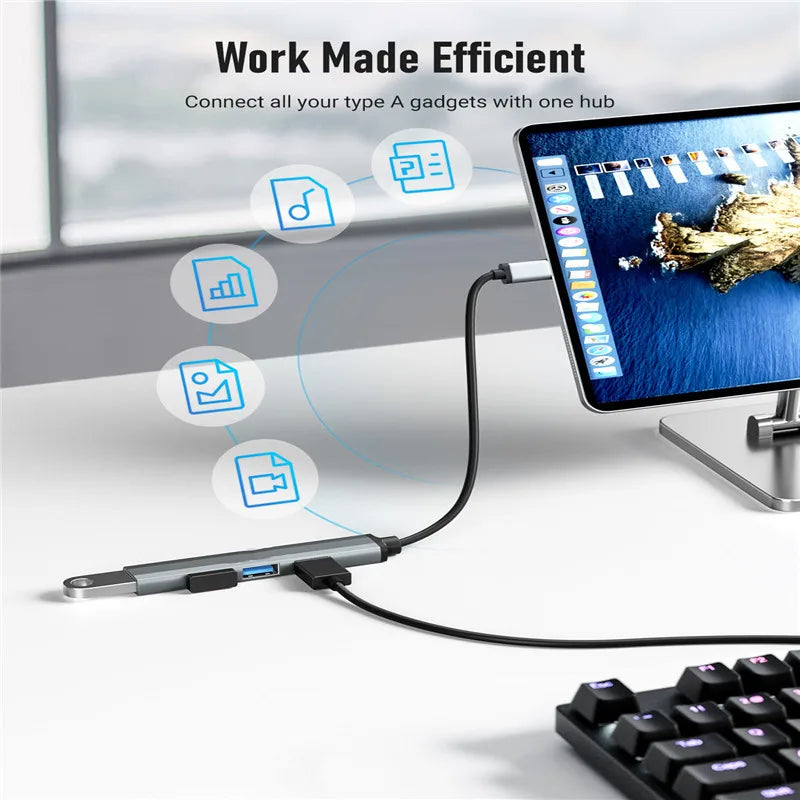 4-Port USB 3.0 Type-C Hub Adapter