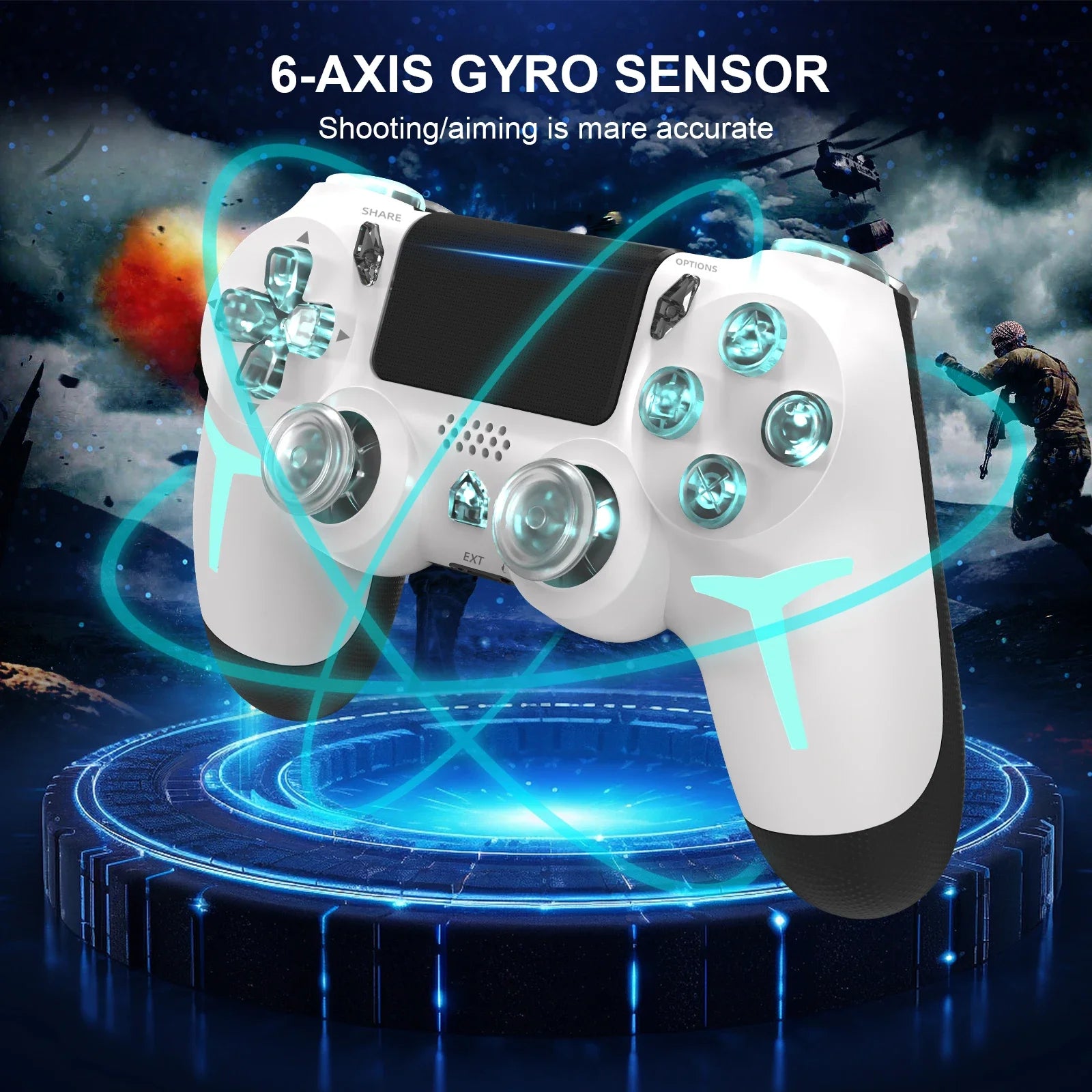 RGB Light Wireless Game Controller For PS4
