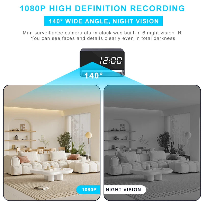 2500mAh Alarm Clock Mini Camera