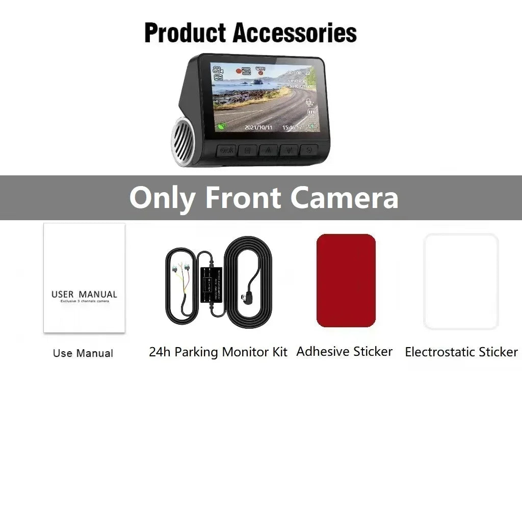 4K Dual Dashcam with GPS & WiFi