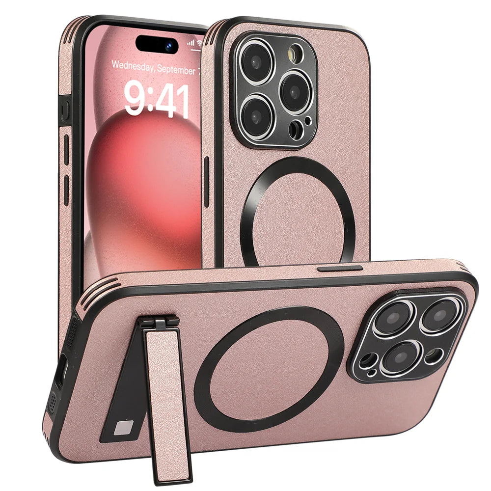 Luxury Magnetic Leather Stand Phone Case