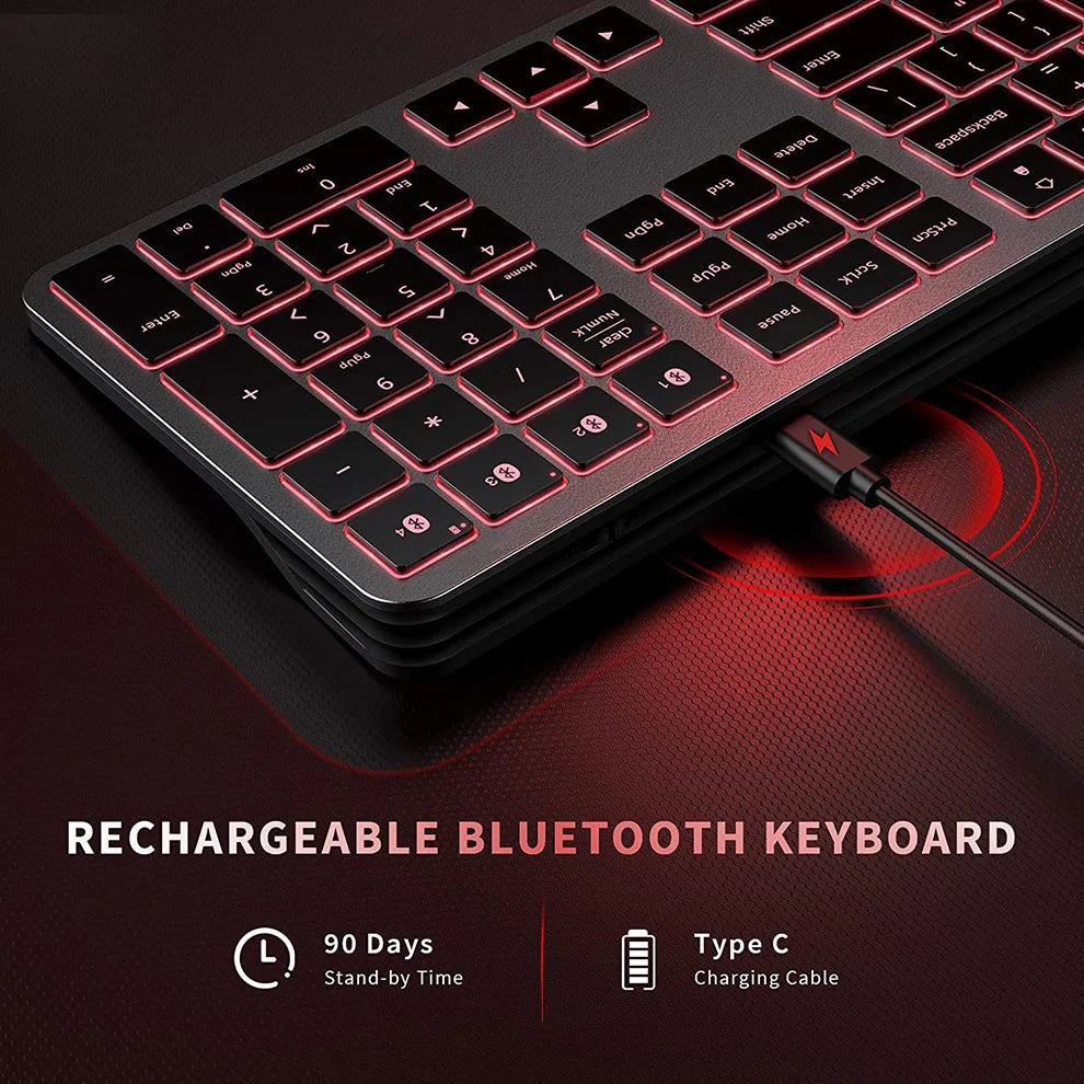 Rechargeable Multi-Device Wireless Keyboard