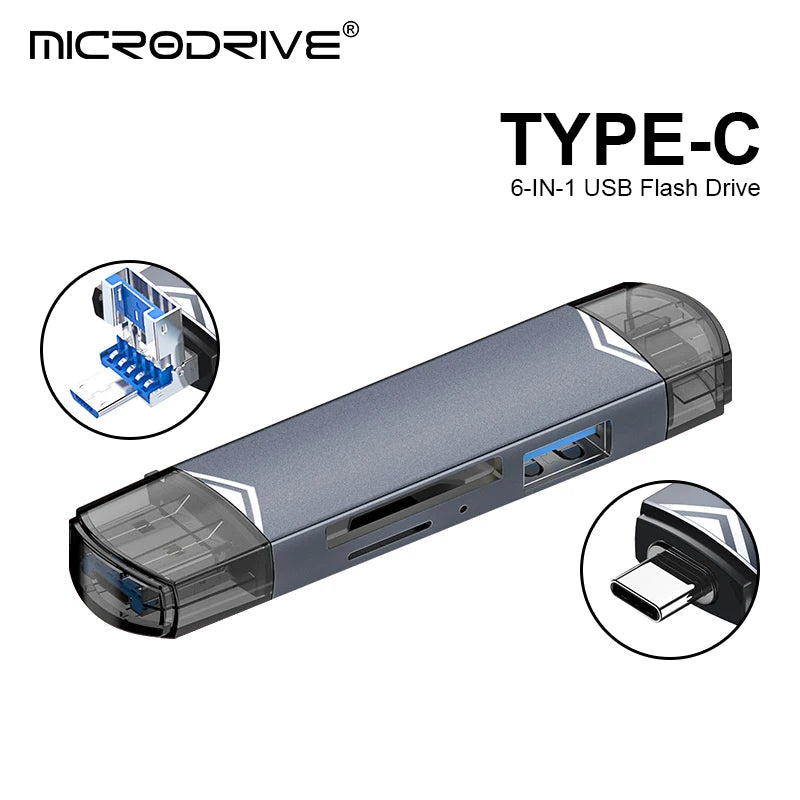 6 in 1 OTG High-Speed Card Reader