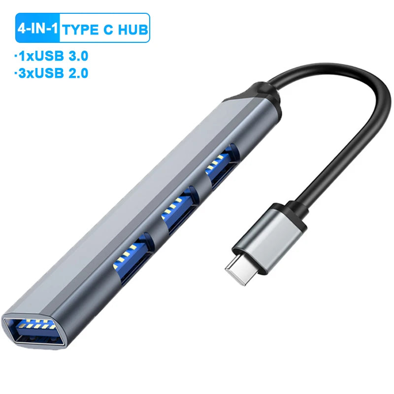 4-Port USB 3.0 Type-C Hub Adapter