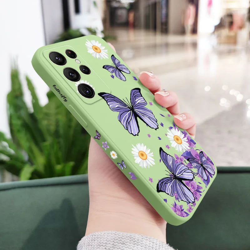 Purple Butterflies Phone Case For Samsung Galaxy S25