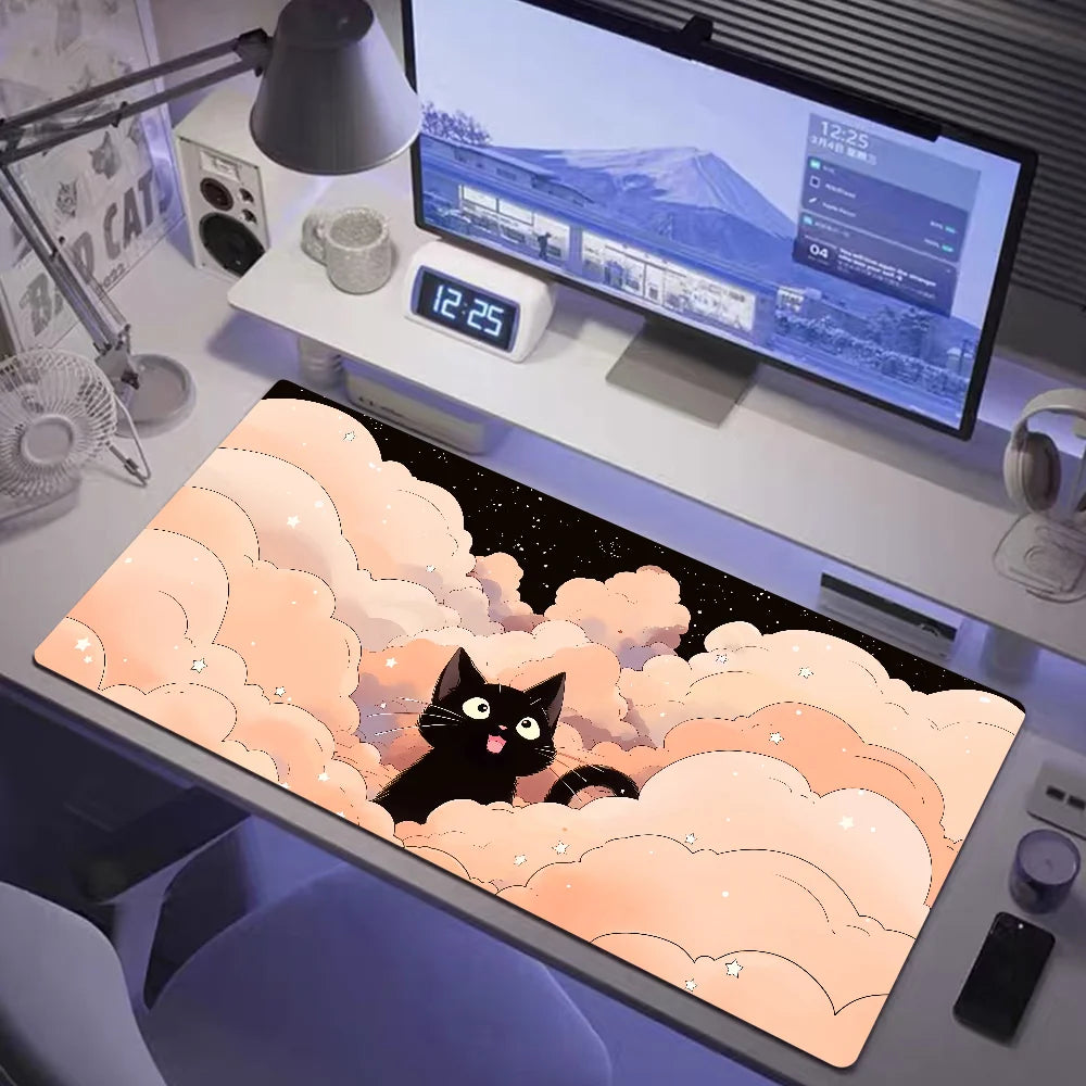 Kawaii Black Cat XXL Mousepad