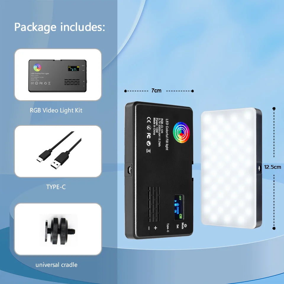 RGB LED Video Light Panel 2500K-8500K