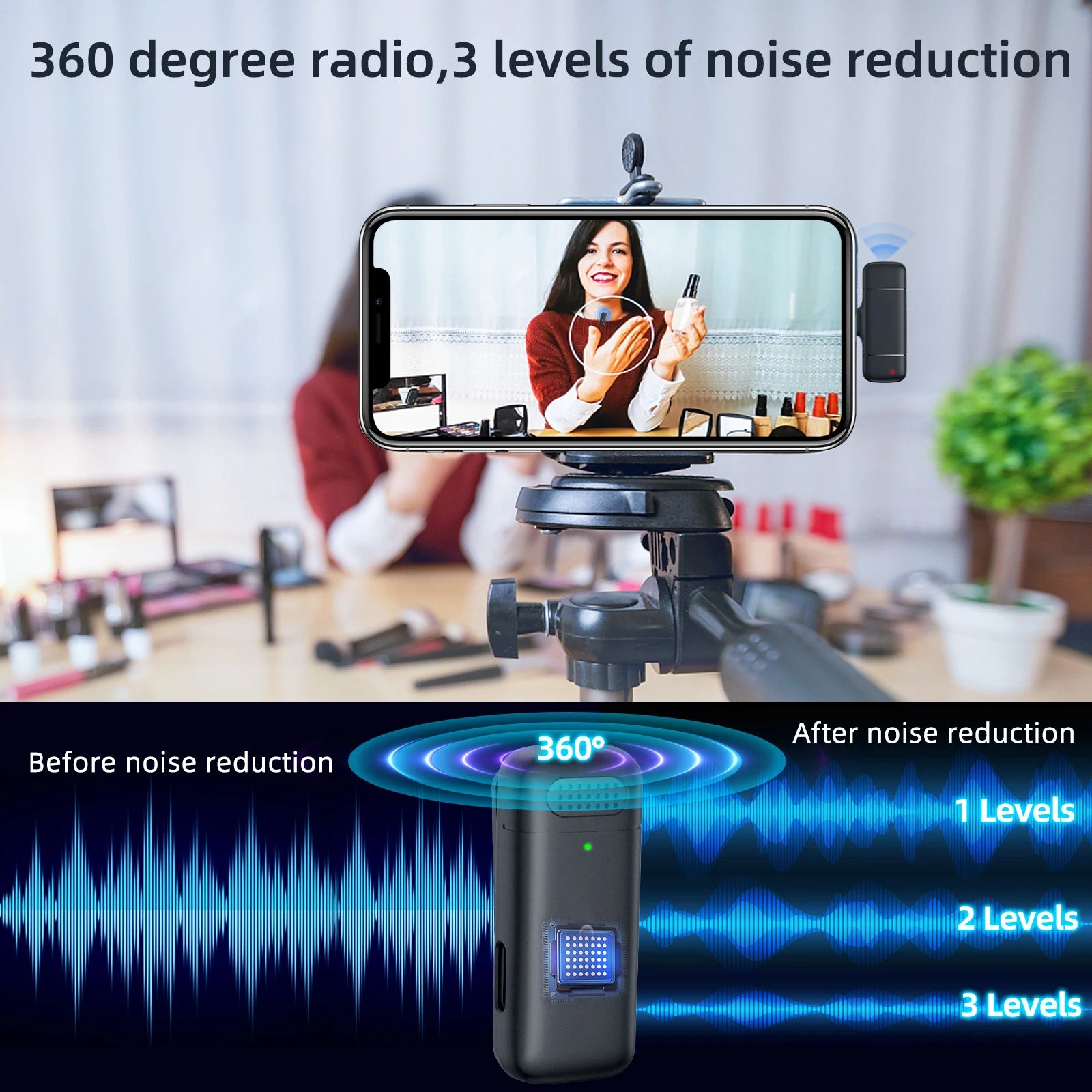 Portable Audio Video Recording Mic for iPhone & Android