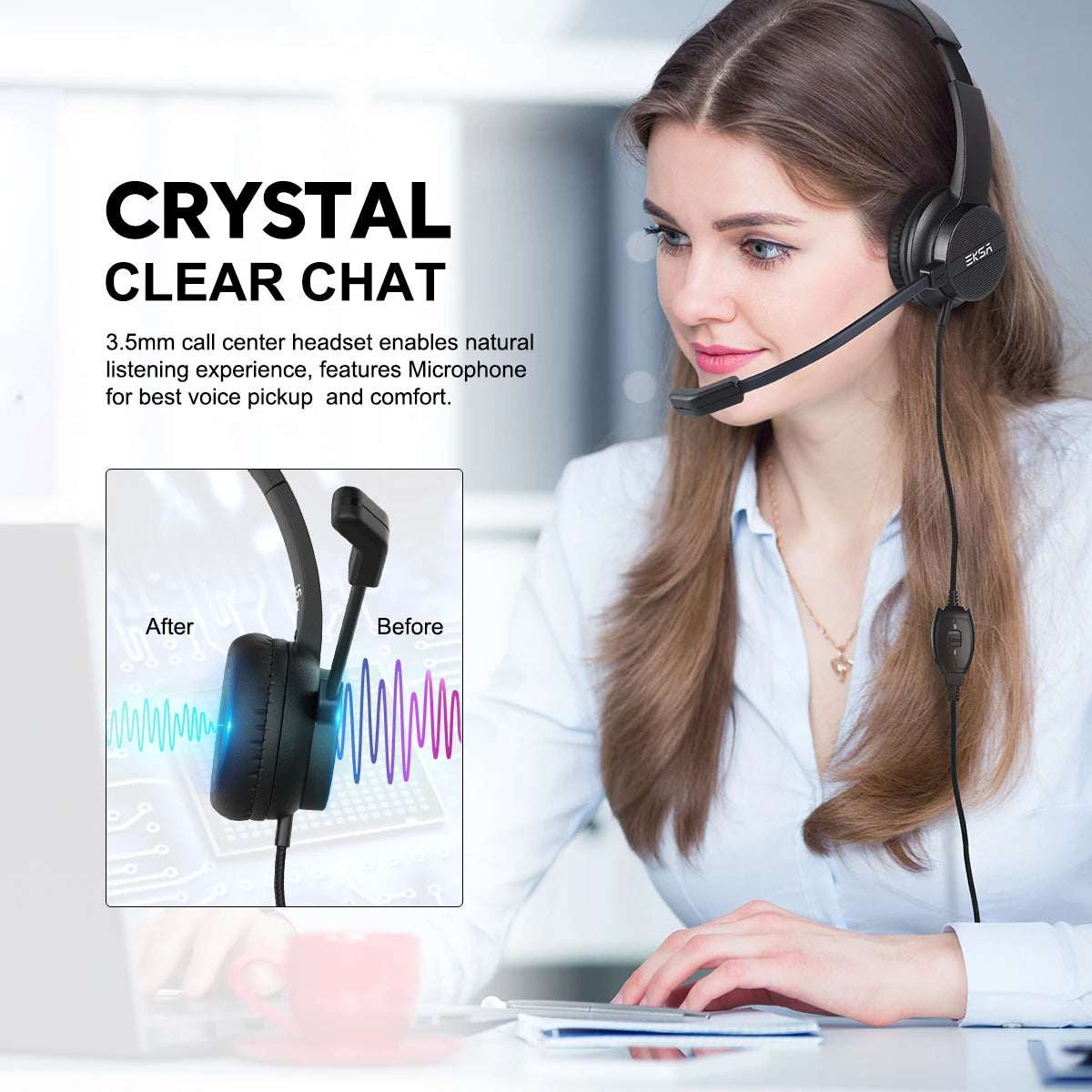 Wired Headphones with Microphone for PC/PS4/Xbox