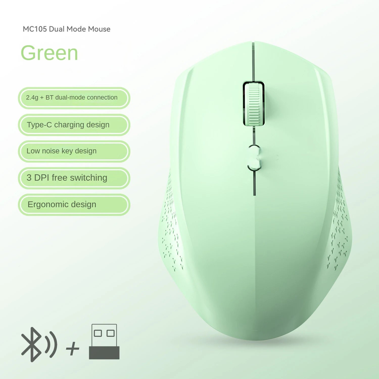 Bluetooth 5.2 Silent Rechargeable Dual-Mode Mouse