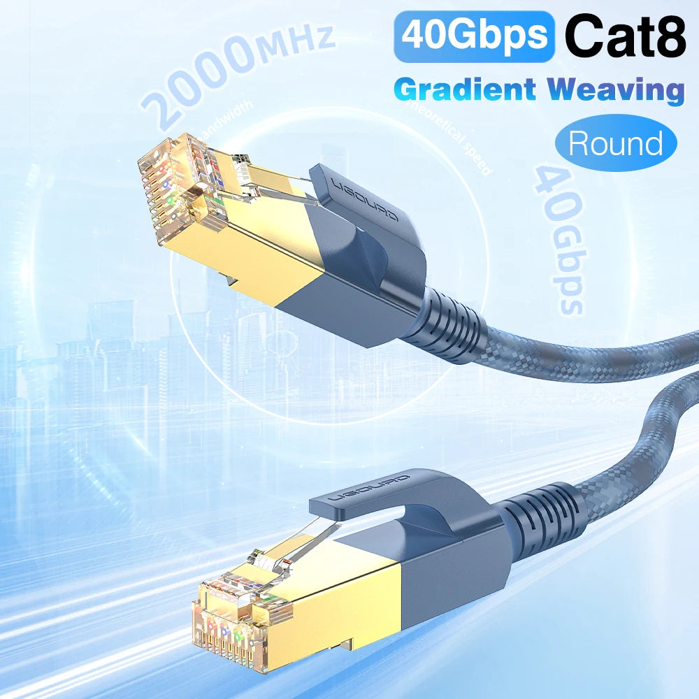 40Gbps Gradient-Colored Cat8 Network Cable
