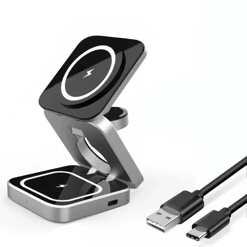 Foldable 3 In 1 Wireless Charging Station