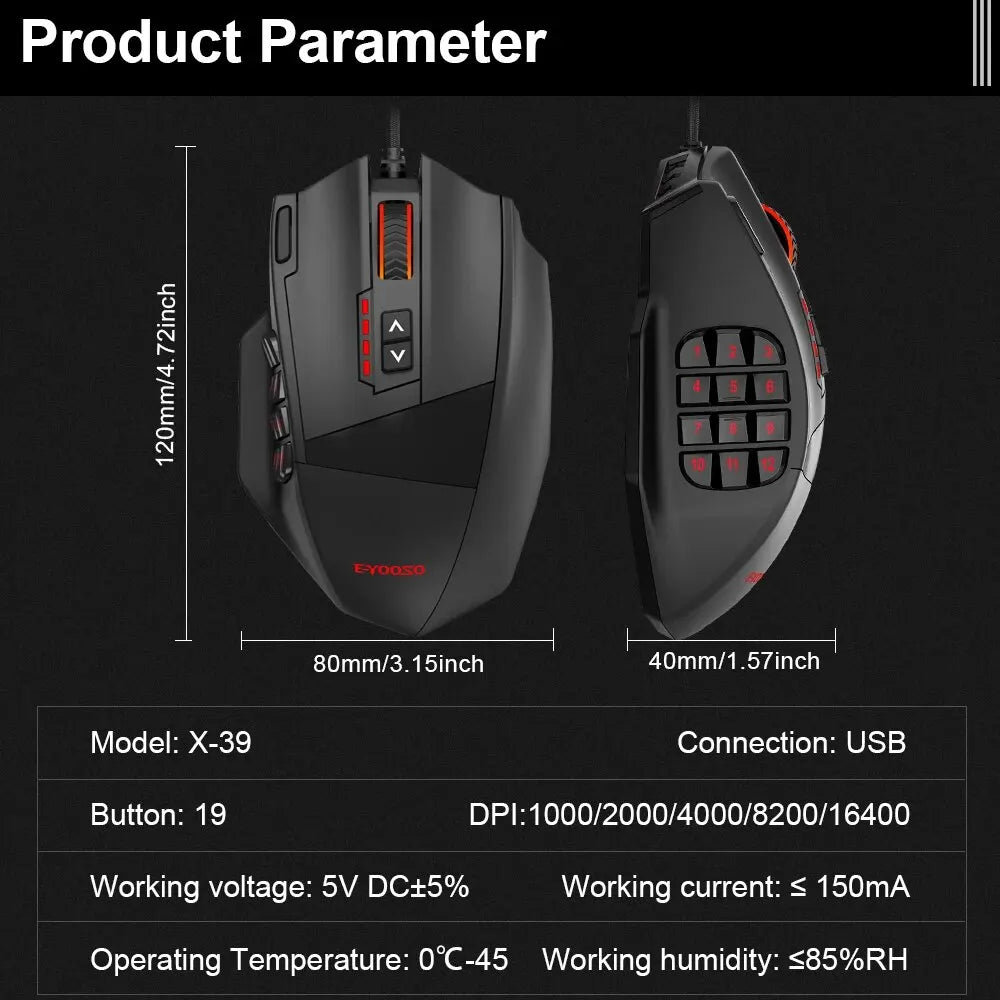 Programmable 16400 DPI Wired Mouse RGB