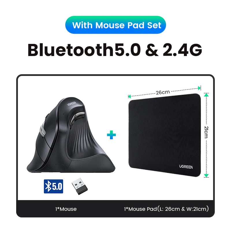 Dual-Mode Vertical Ergonomic Mous 2.4G