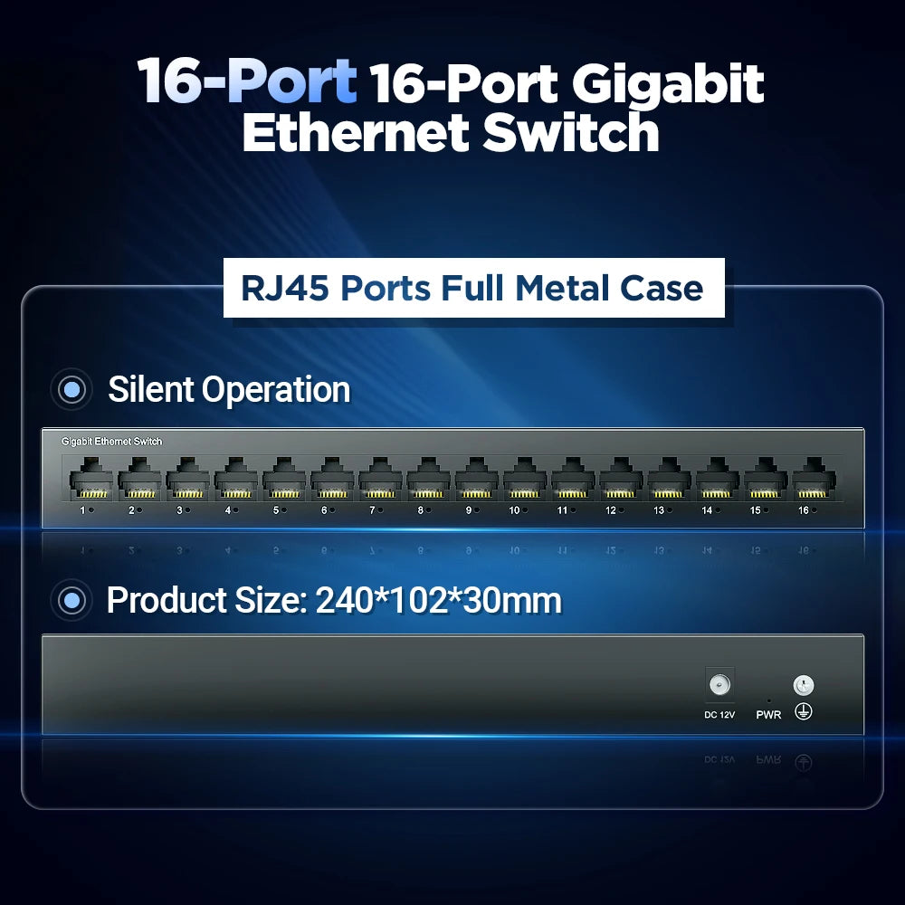 1000Mbps 16-Port Gigabit Smart Network Switch