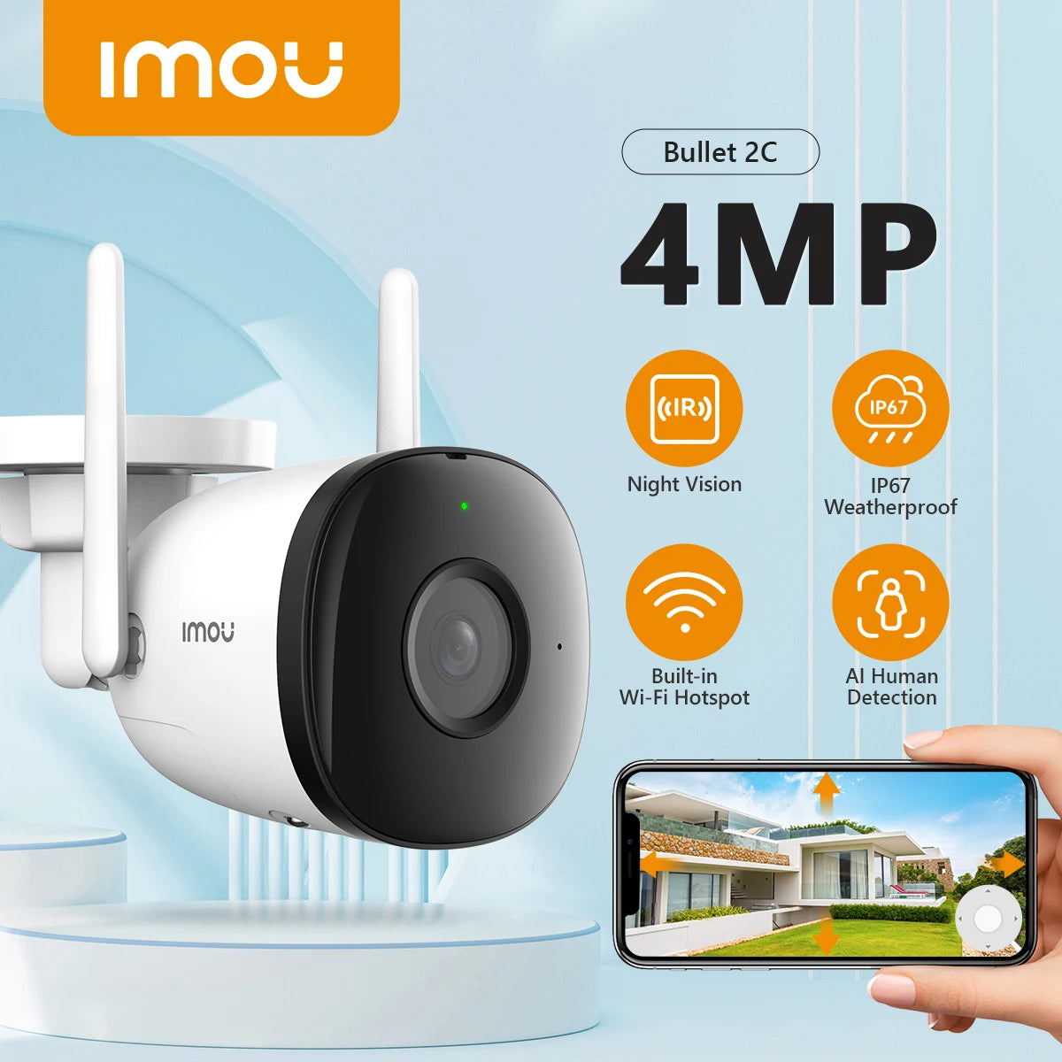 4MP Weatherproof AI Outdoor Camera