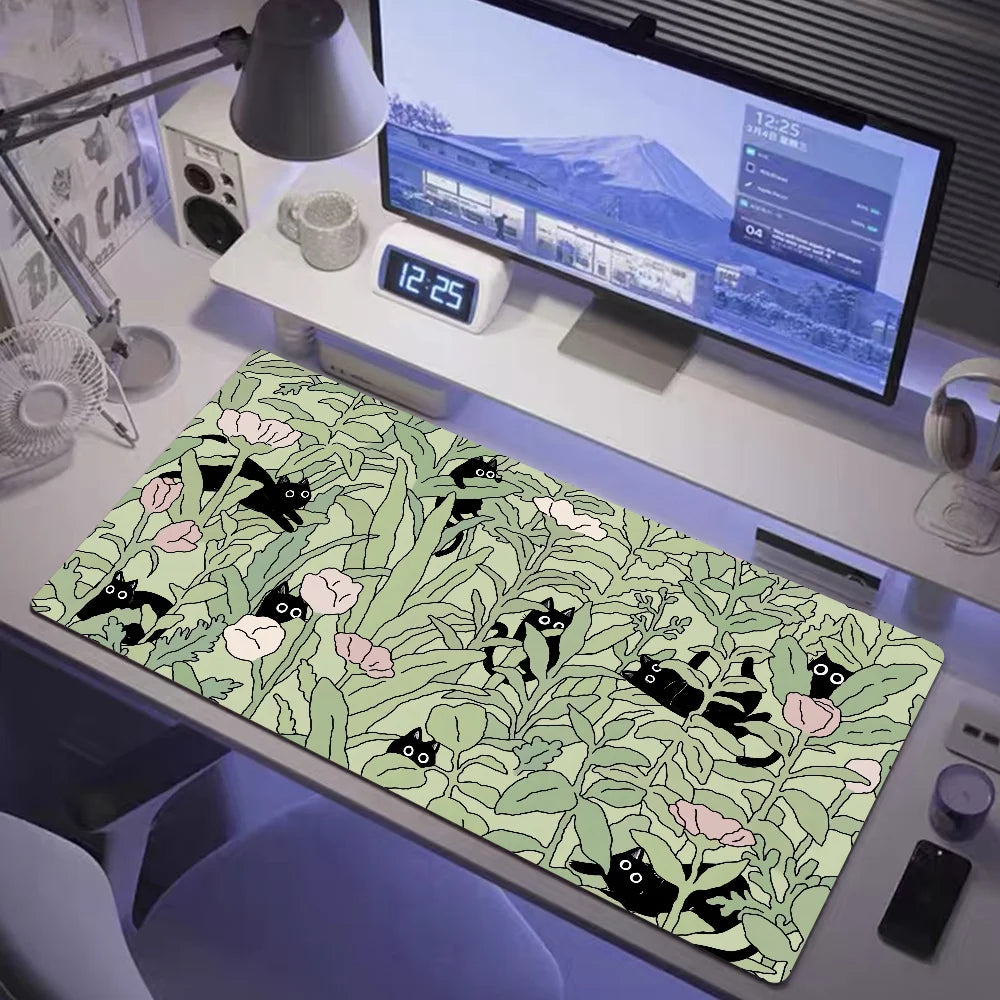Kawaii Black Cat XXL Mousepad