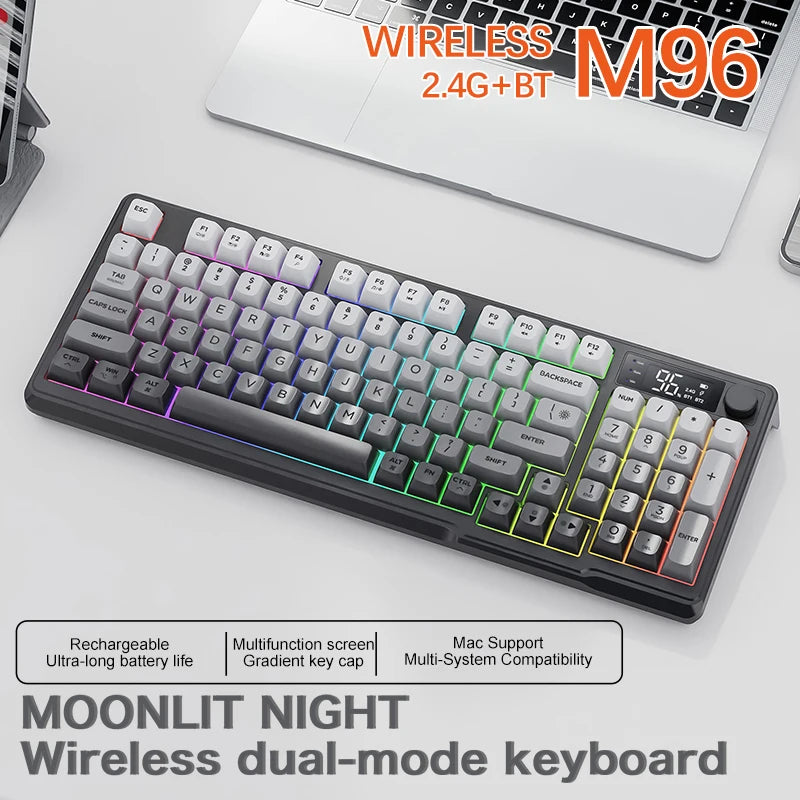 Ergonomic Dual-Mode Keyboard with Screen