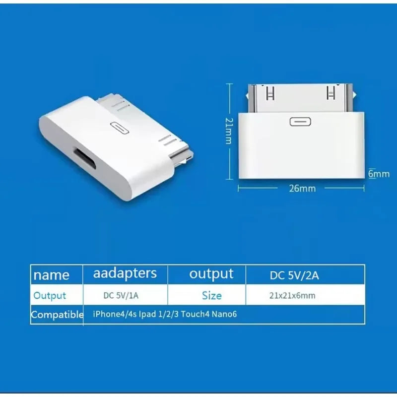 8-Pin to 30-Pin Charging Adapter
