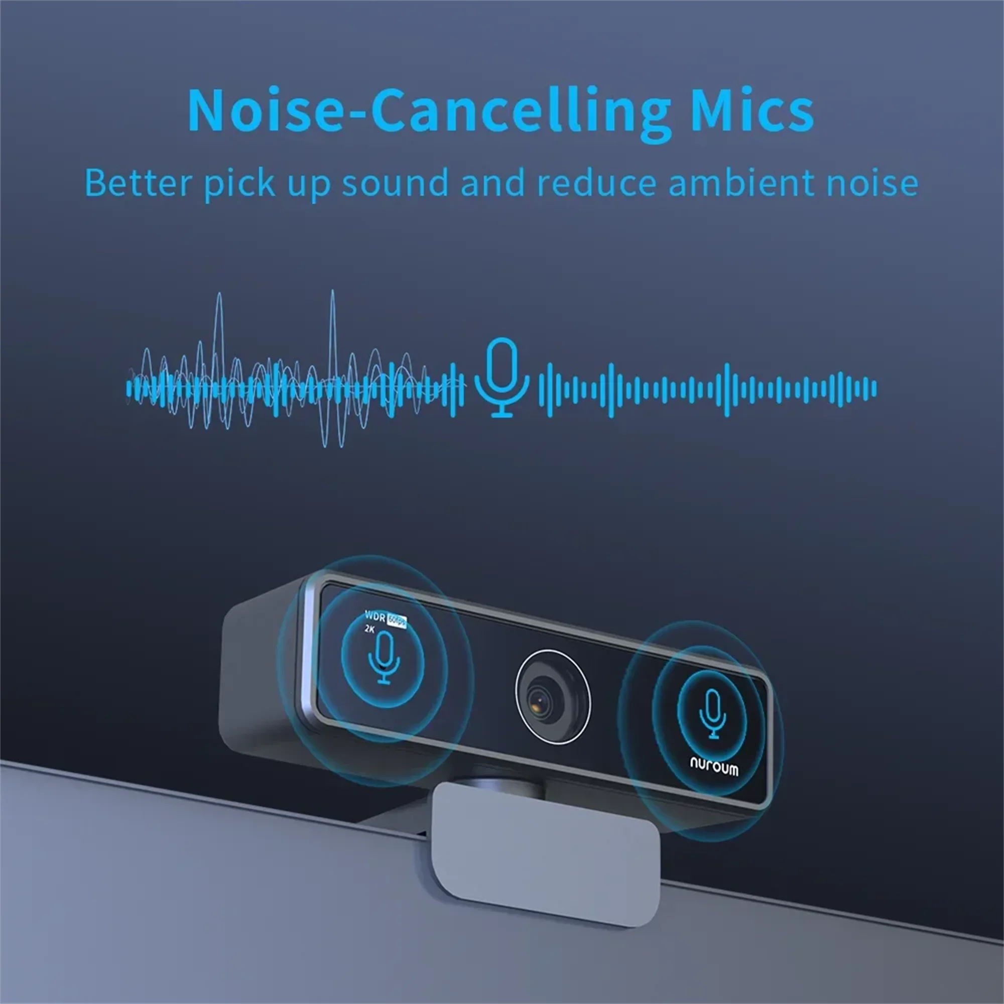 2K 1080P Webcam with Privacy Cover