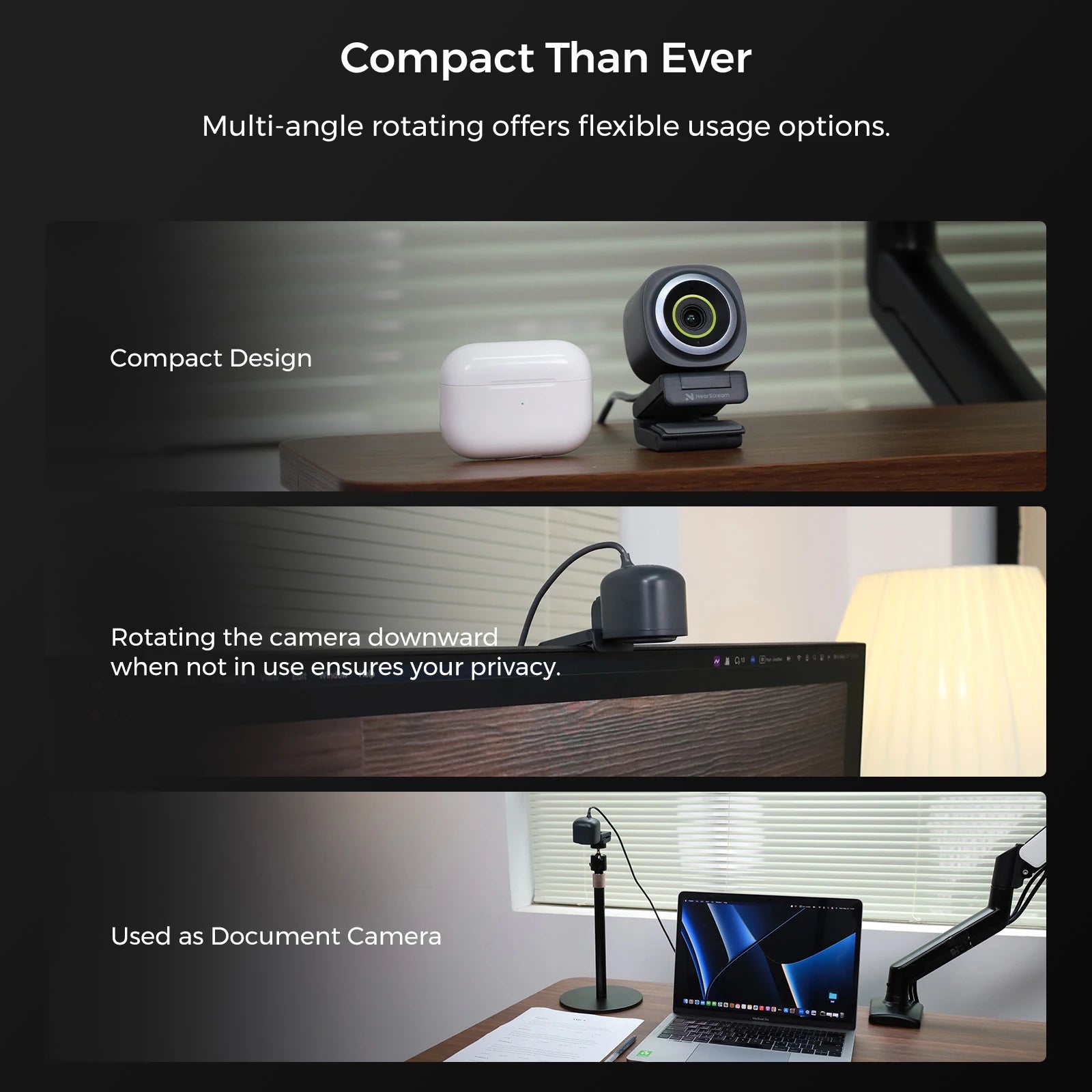 4K HDR Webcam with AI Auto Focus
