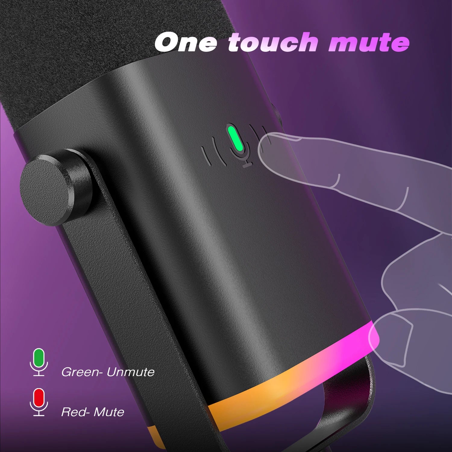 USB/XLR Dynamic Microphone with Touch Mute