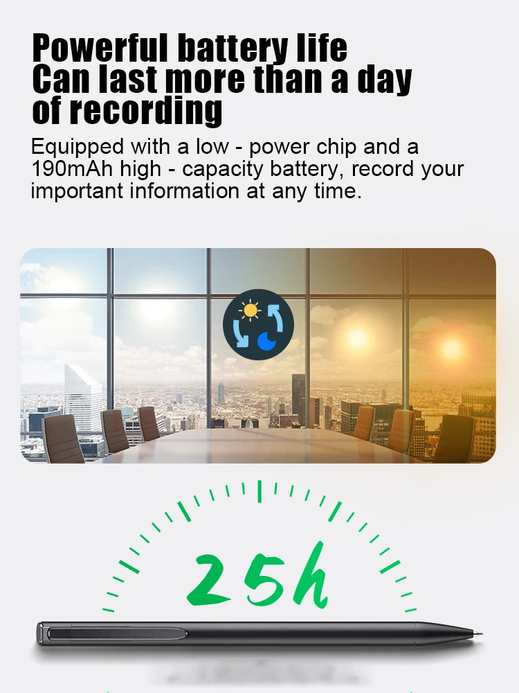 Pen-Shaped Voice Recorder 16GB HD Noise Reduction