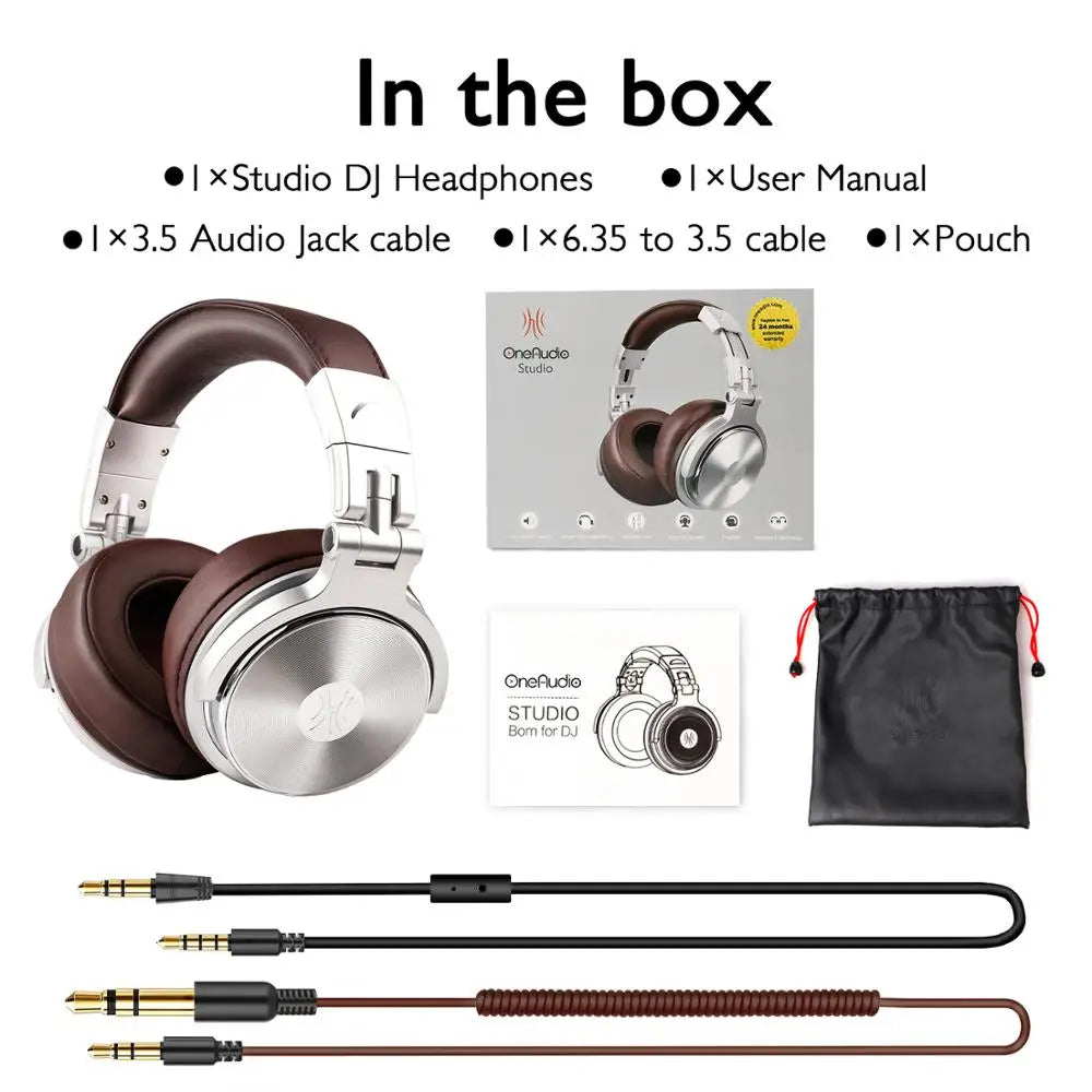Professional HiFi Monitor Headset Brown