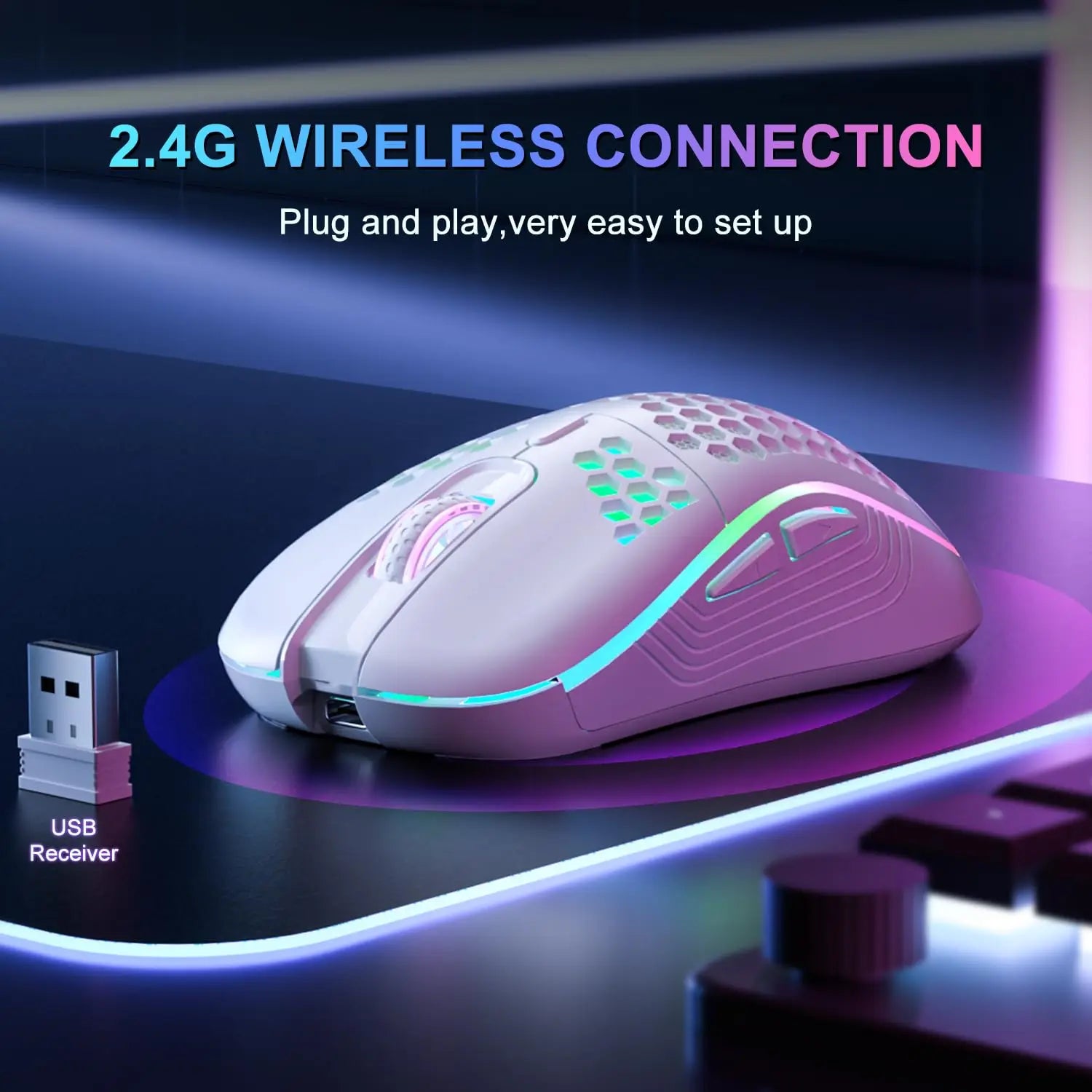 Wireless Honeycomb Gaming Mouse