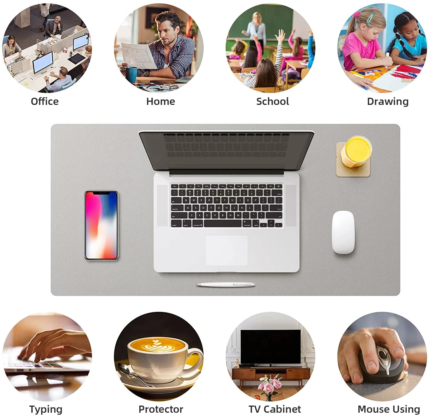 Large PU Leather Office Desk Mat