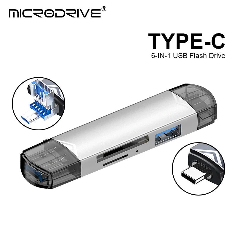 6 in 1 OTG High-Speed Card Reader