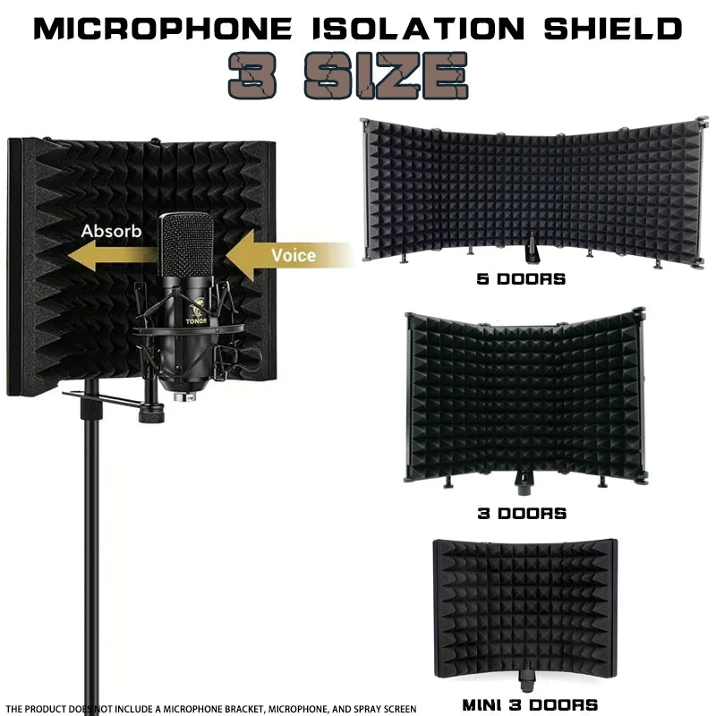 3/5 Panel Microphone Isolation Shield
