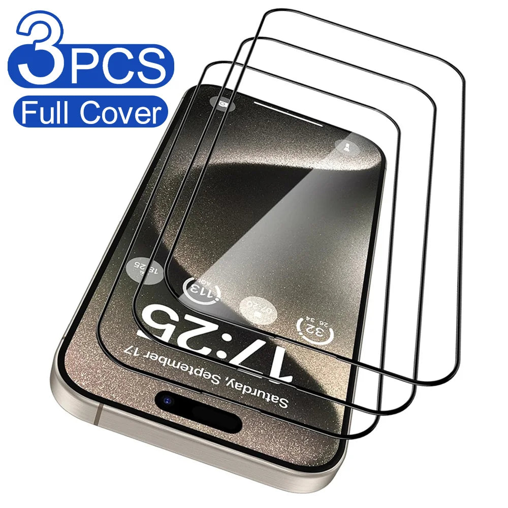 3PCS Full Cover Protective Tempered Glass For iPhone
