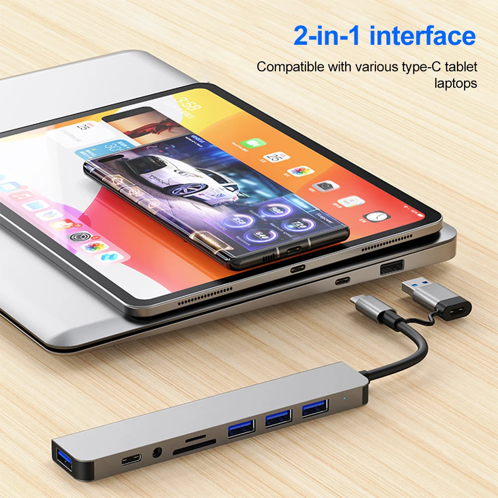 8-in-2 USB-C Docking Station Hub