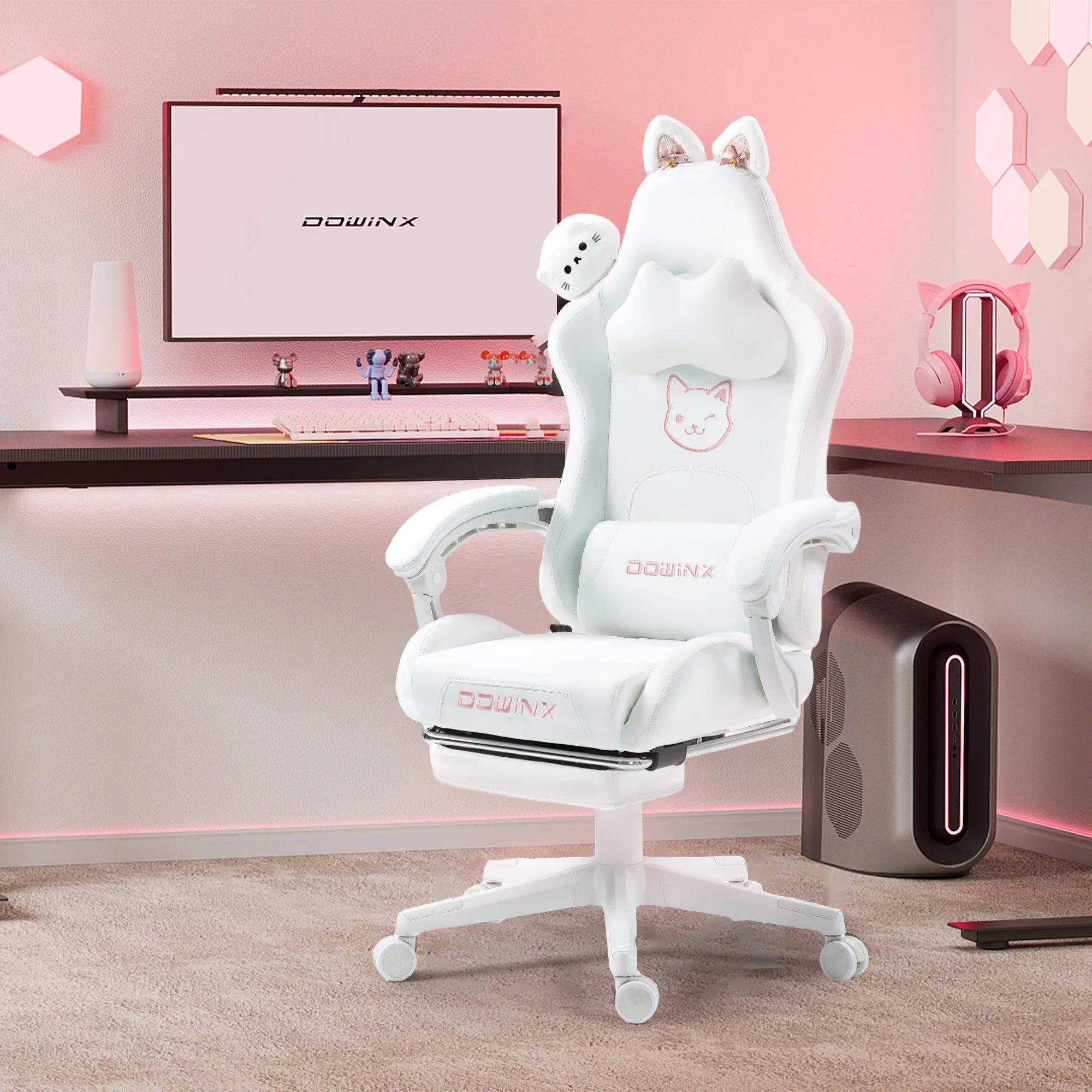 Cat Ears Gaming Chair with Massage
