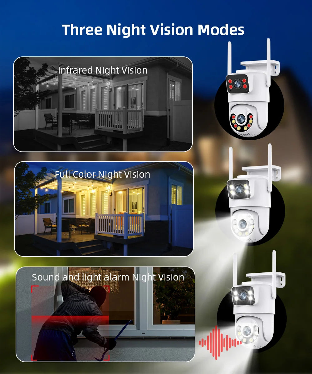 4K Dual-Lens PTZ Security Outdoor Camera
