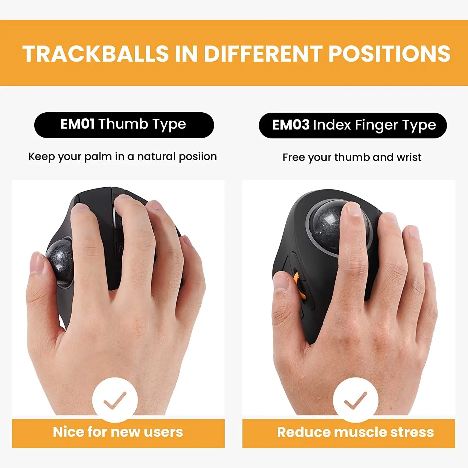 Wireless Ergonomic Trackball Mouse