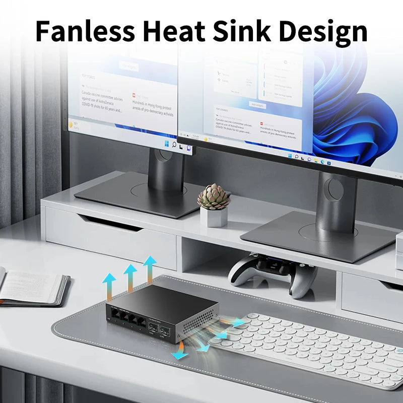 4-Port 2.5GbE Fanless Network Switch