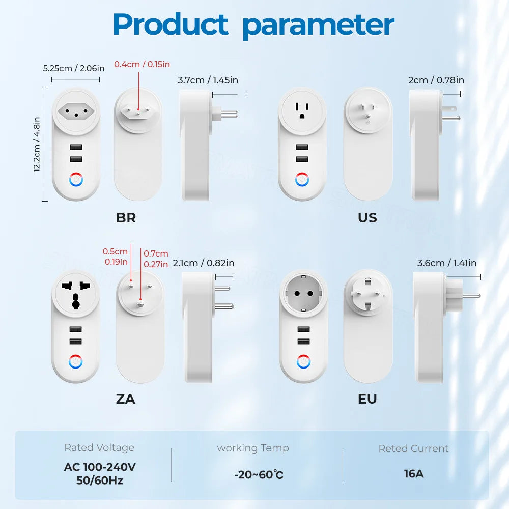 16A Wi-Fi Smart Socket with USB