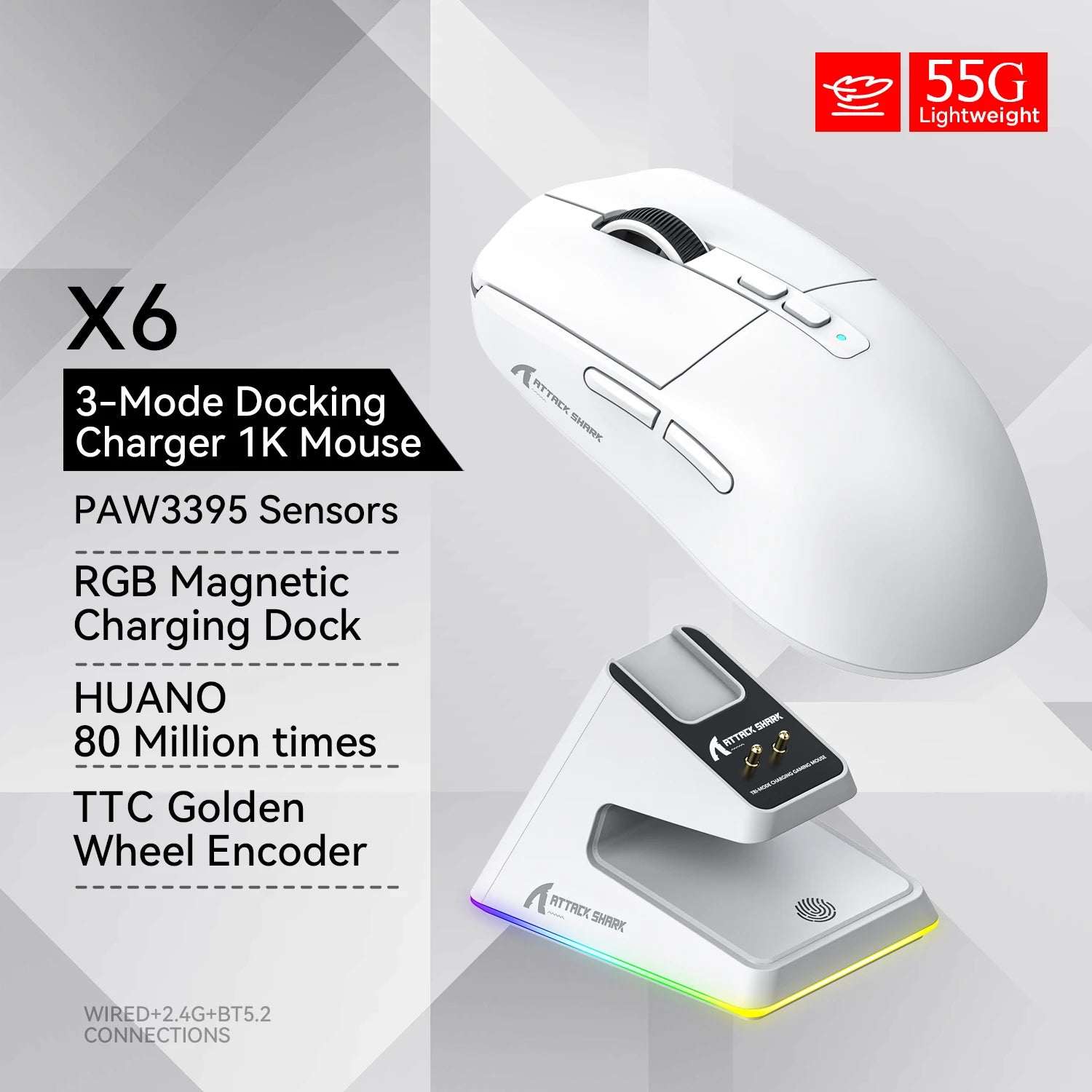Tri-Mode RGB Macro Gaming Mouse