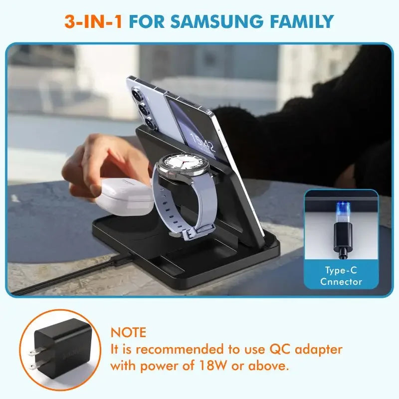 3-in-1 Wireless Charging Dock Station