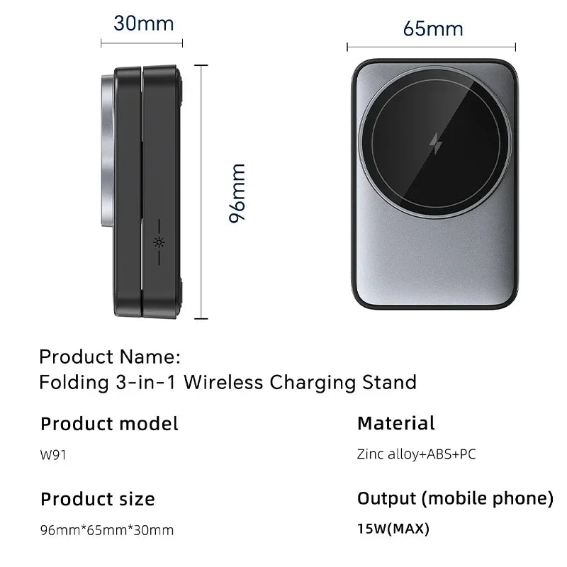 Foldable 3-in-1 Magnetic Charging Station
