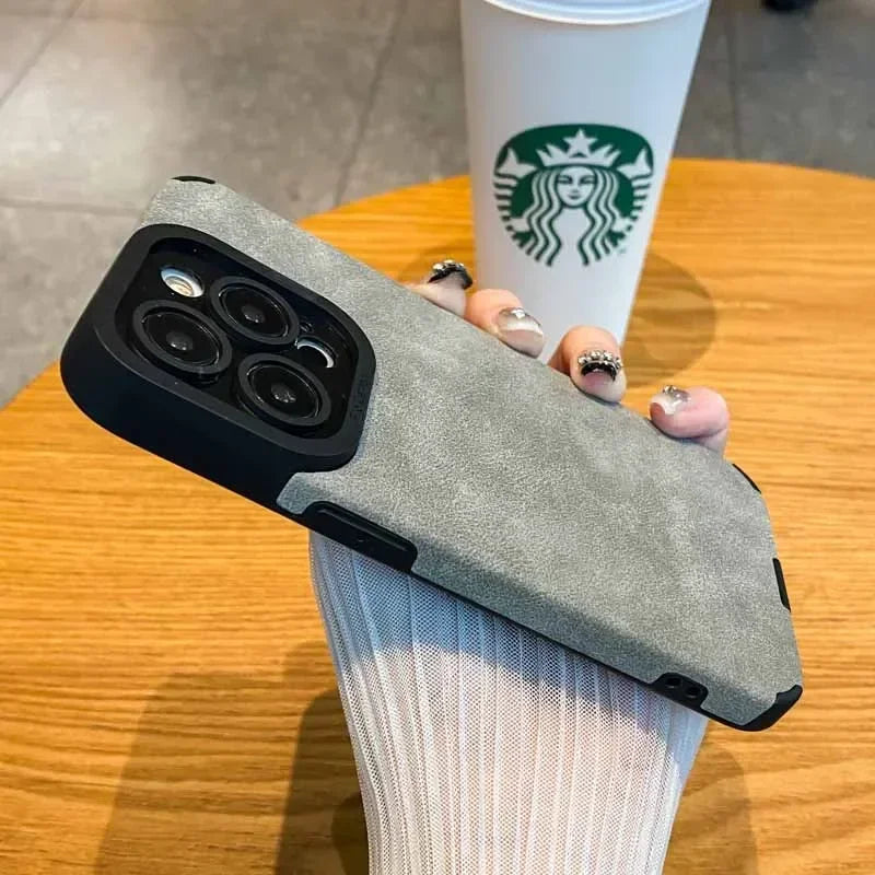 Fur Leather Lens Protection Cases Cover For iPhone 16