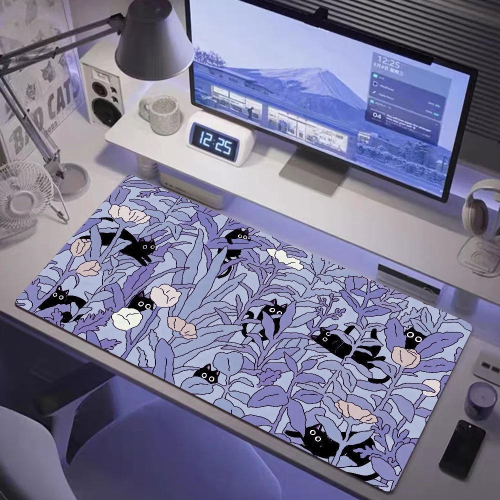 Kawaii Black Cat XXL Mousepad