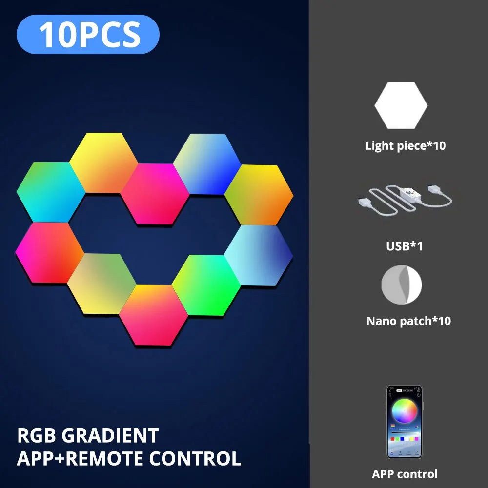 RGB Hexagonal Music-Sync Wall Light