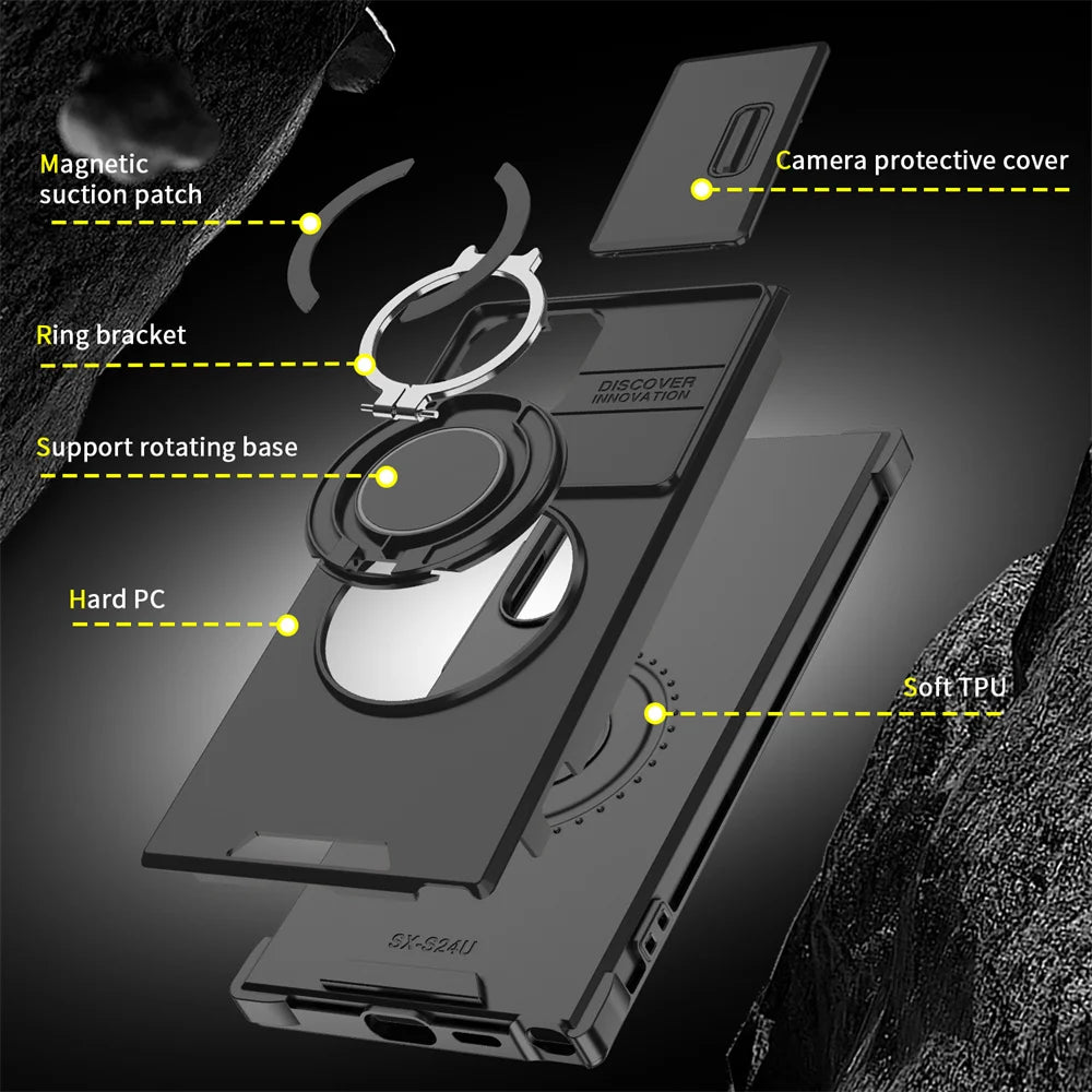 Magnetic Slide Camera Phone Case for Samsung S25