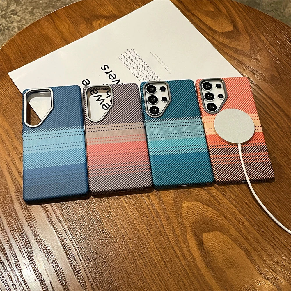 Striped Texture Colorful Phone Case for Samsung S25