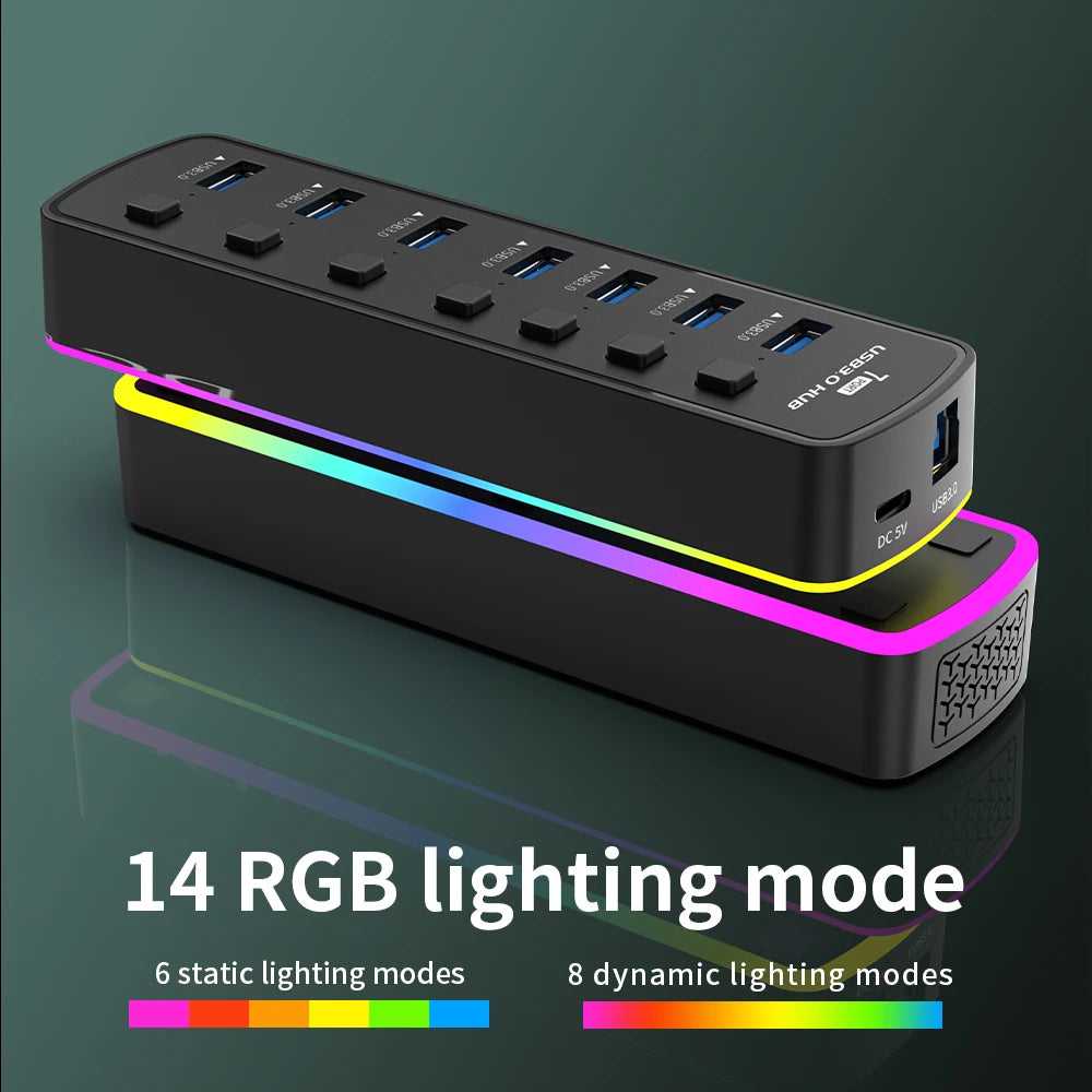 7-Port RGB USB 3.0 Gaming Hub