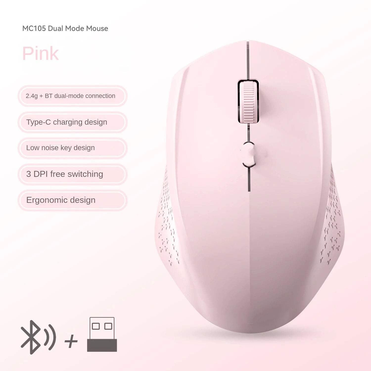Bluetooth 5.2 Silent Rechargeable Dual-Mode Mouse